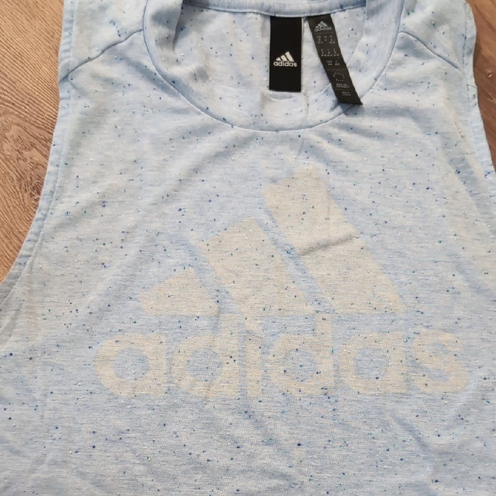 Adidas Sky Blue Speckled Tank Top - Picture 3 of 12
